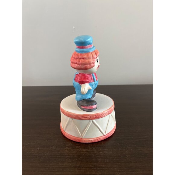Vintage Artmark Lot Of Two Smiling Clown Figurines Circus Musicbox Balloons - Picture 5 of 13